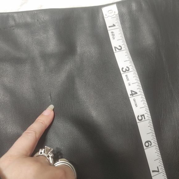 Lulus Black Vegan Leather Mini Skirt With Silver Zipper Details S - Picture 13 of 13